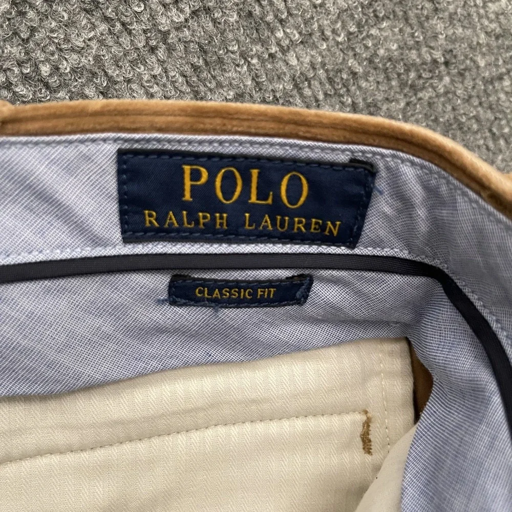 Polo Ralph Lauren Dress Pants Mens Sz 32/30 Classic Fit Tan 100% Cotton